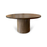 Modern 60" Round Fluted Pedestal Dining Table
