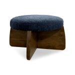 Modern Brushed Blend Round Ottoman