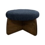 Modern Brushed Blend Round Ottoman - Image 3