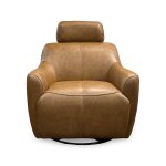 Renaissance Leather Swivel Gliding Chair - Image 3