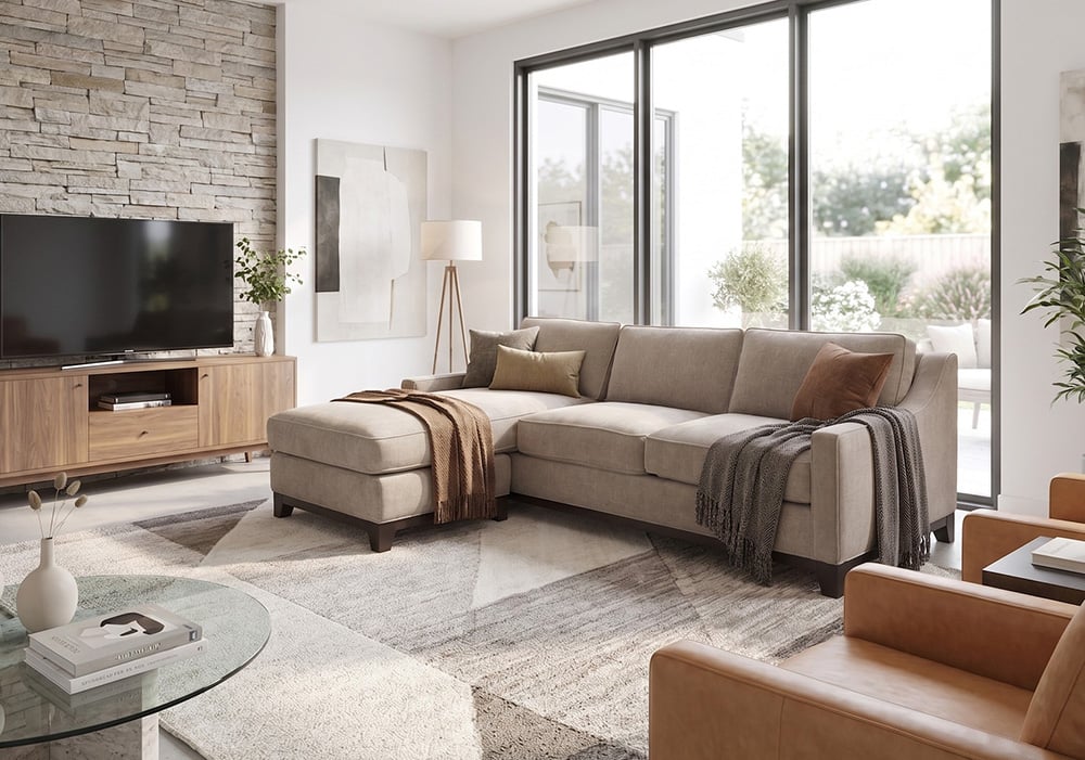 Janet Sectional Chaise Inspire Living Room And Family Room Sectionals Modern 1