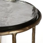 Antique Gold Round Accent Table - Image 4