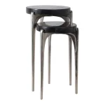 Black Quartz Round Nesting Tables - Image 3