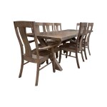 Modern Farmhouse 8-Piece Dining Set with Live Edge Table - Image 2