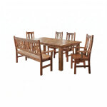 Reclaimed Farmhouse 6-Piece Dining Set with Bench