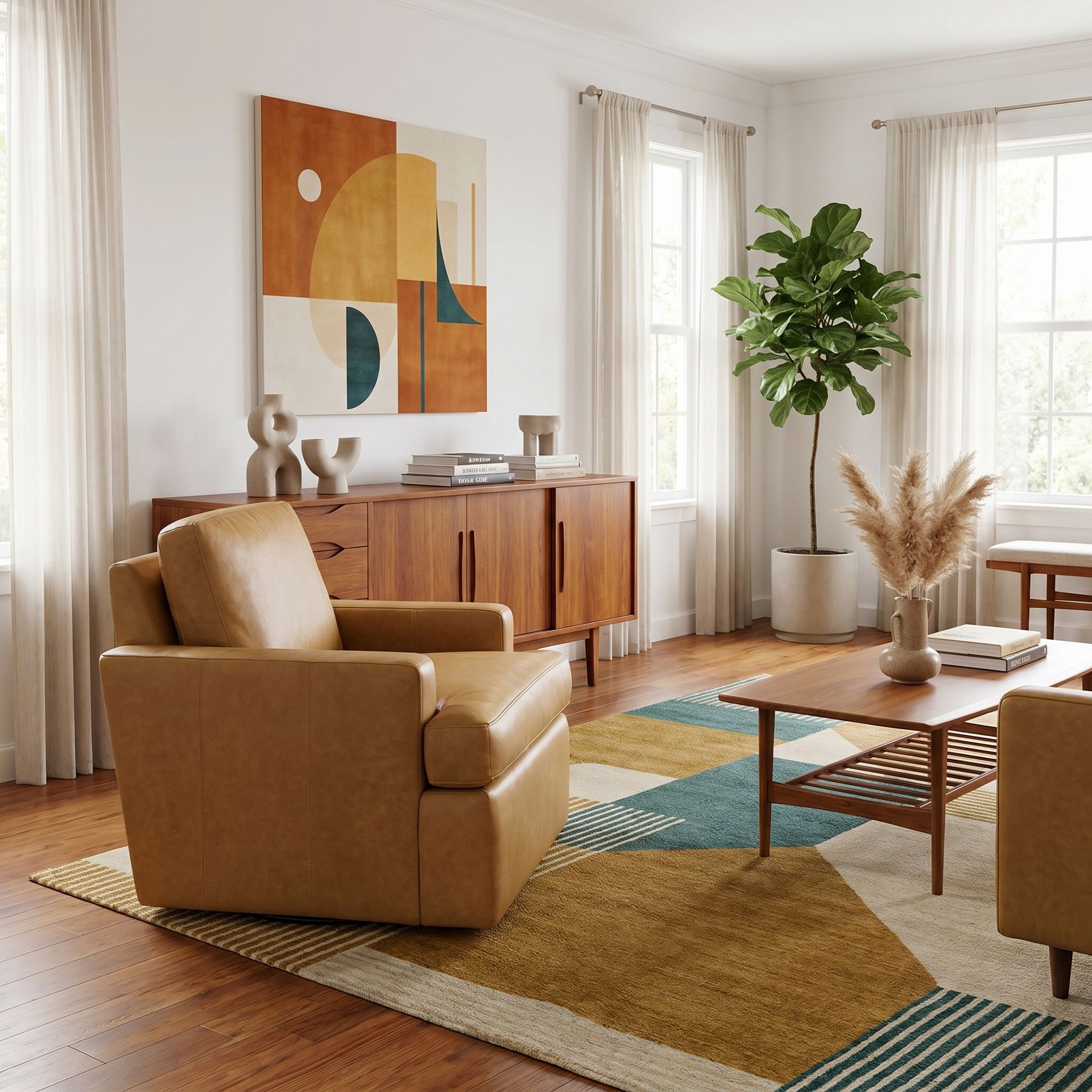 Bradley Leather Swivel Glider Chair - Image 5