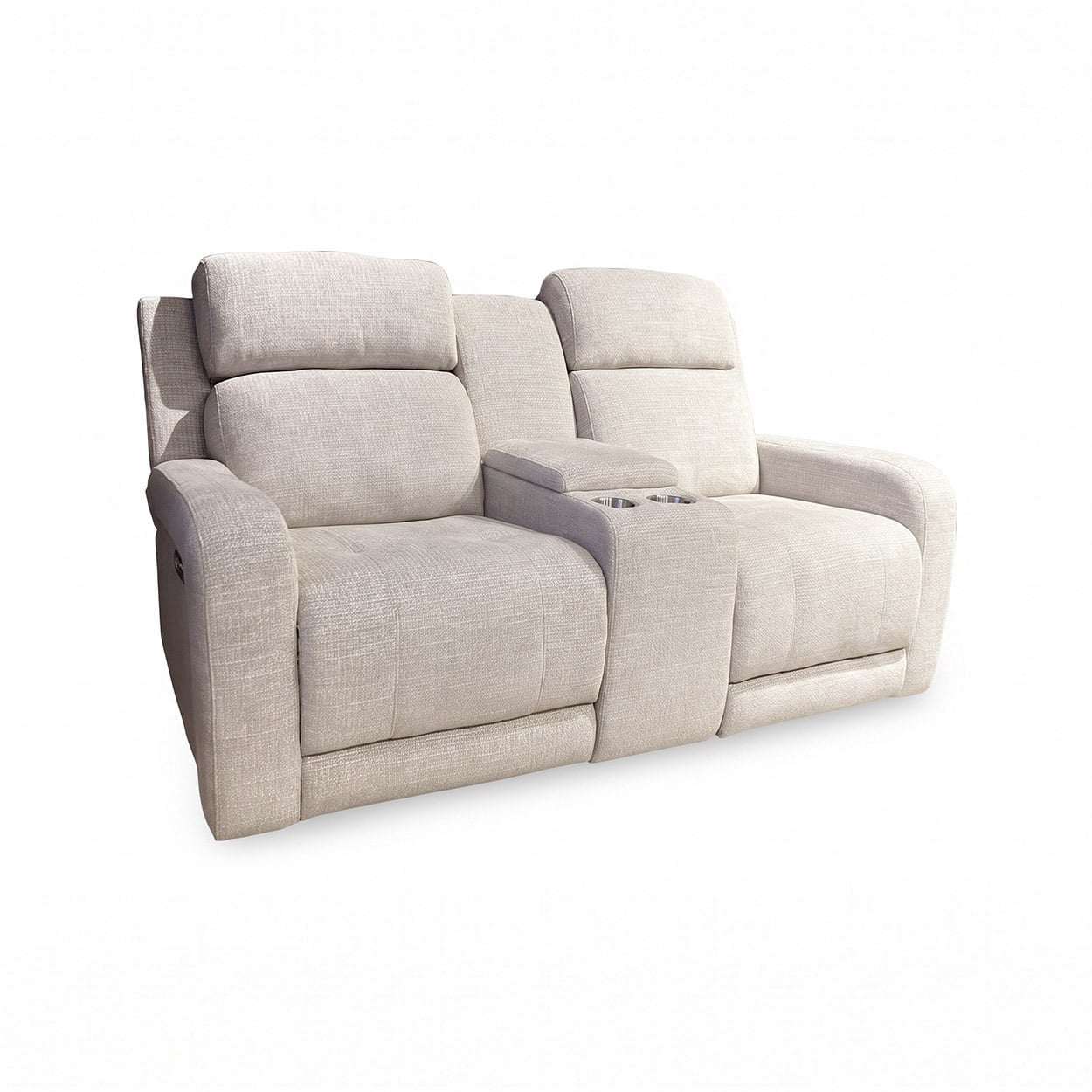 Dual-Powered Auto Gliding Loveseat with Console
