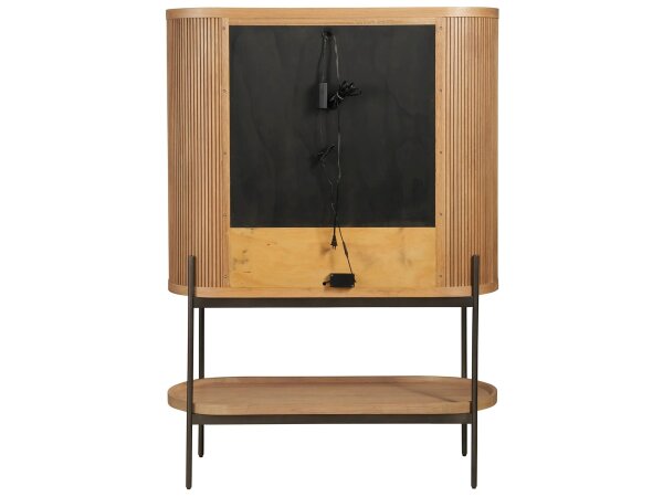 Ridged Natural Oak Bar Cabinet - Image 3