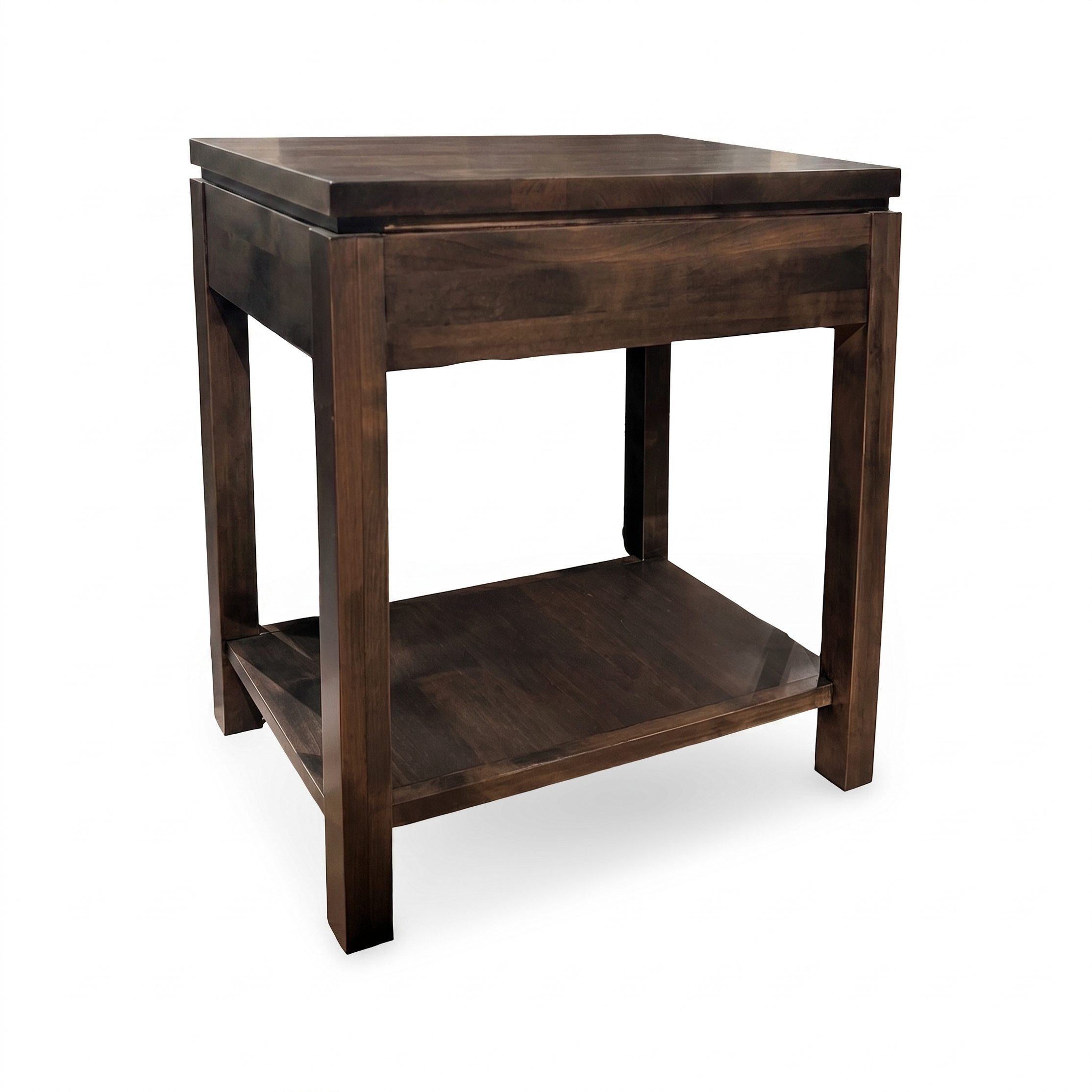 Modern West Open Shelf Chairside Table