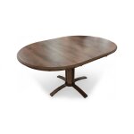 Rounded Laminate Dining Table with 18" Table Leaf