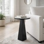 Noir Panda Stone 23" Side Table - Image 4