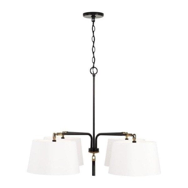 Beckham Black and Brass 4-Light Chandelier