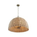 Artisan's Brass 24" 3-Light Wicker Ceiling Pendant