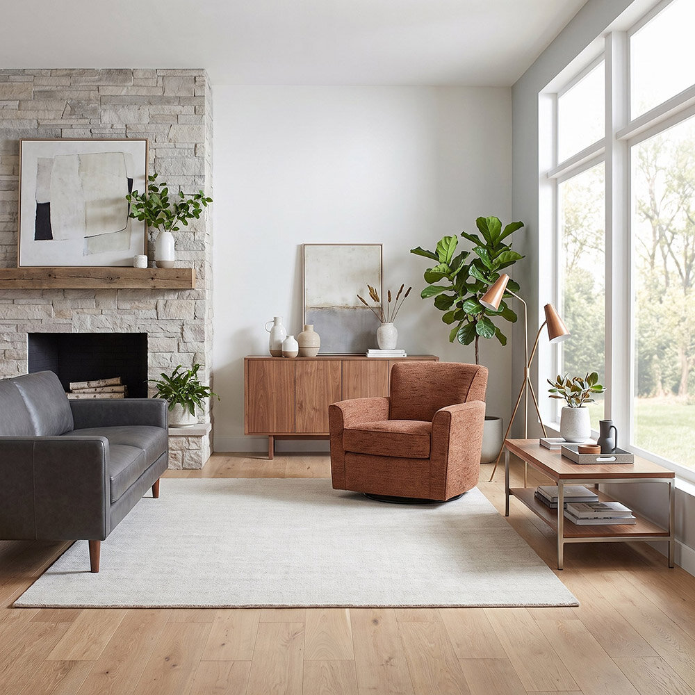 Casual Fabric Swivel Glider - Image 5