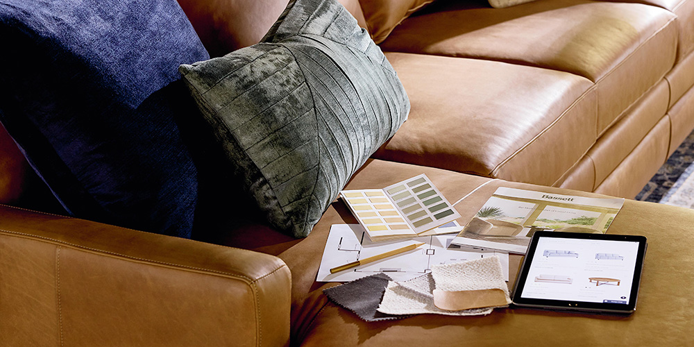 Home Design plan with Bassett Furniture catalog.