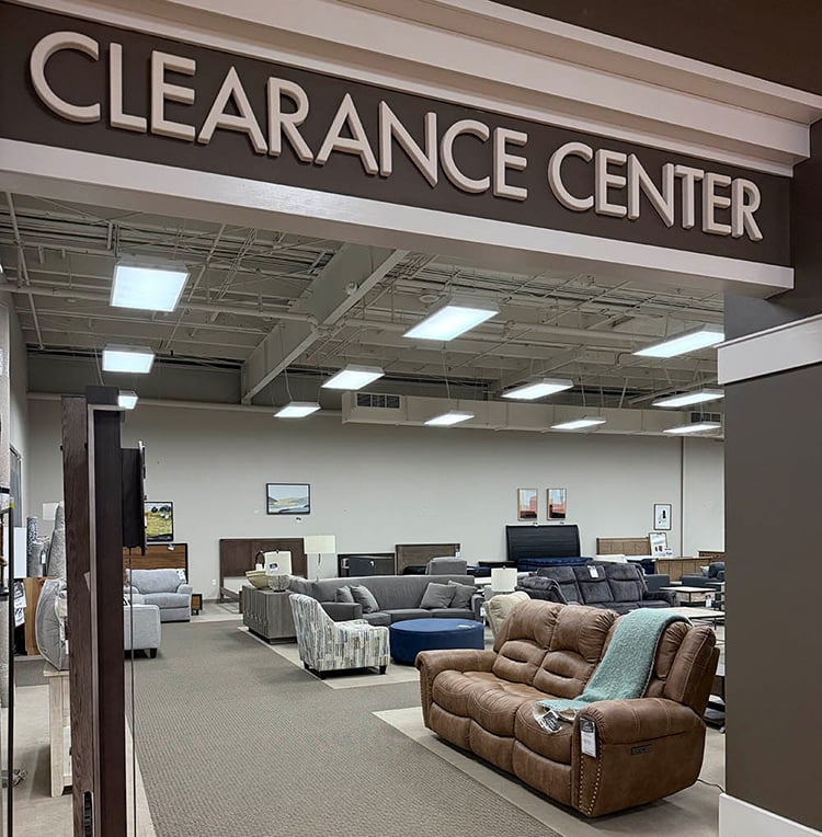 Clearance Furniture center at Montgomery's in Watertown, South Dakota