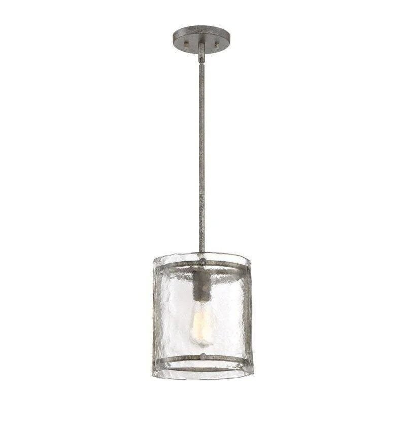 fts1509mm_l Fortress Mottled Silver 10" Pendant Light - Image 1