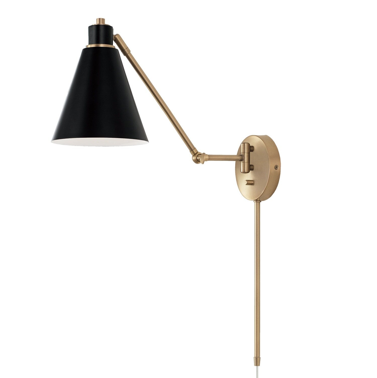 image_1784053052374 Aged Brass and Black Wall Sconce Light - Image 1