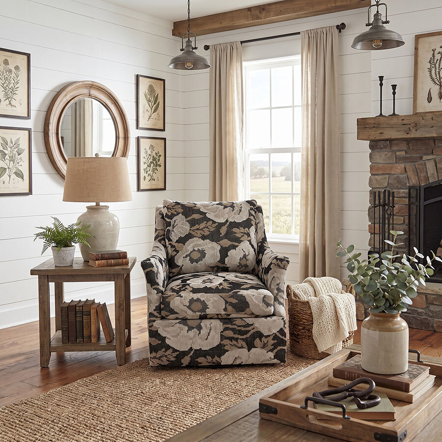 Henriette Floral Swivel Chair - Image 6