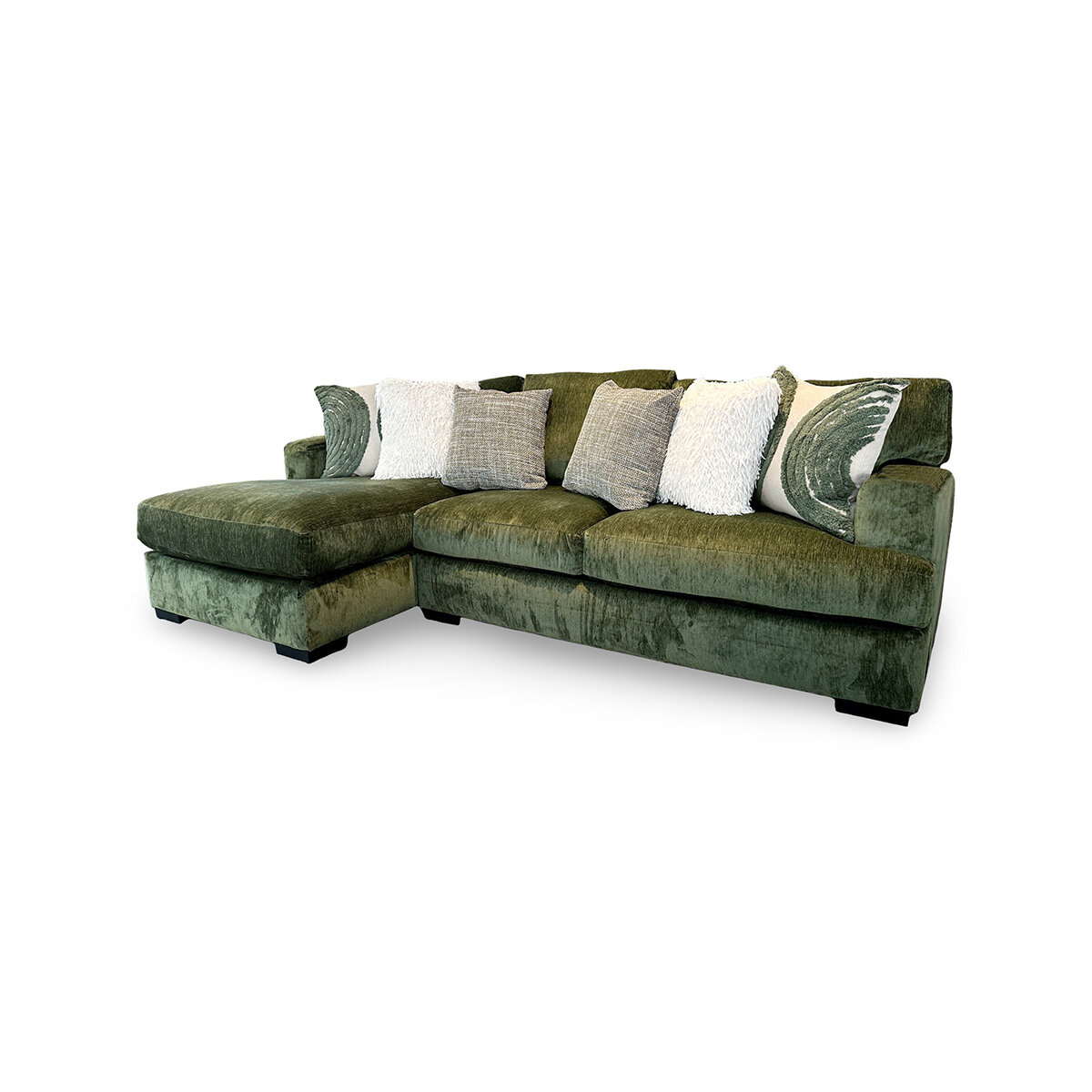Pine 2-Piece Left Arm Chaise Sofa