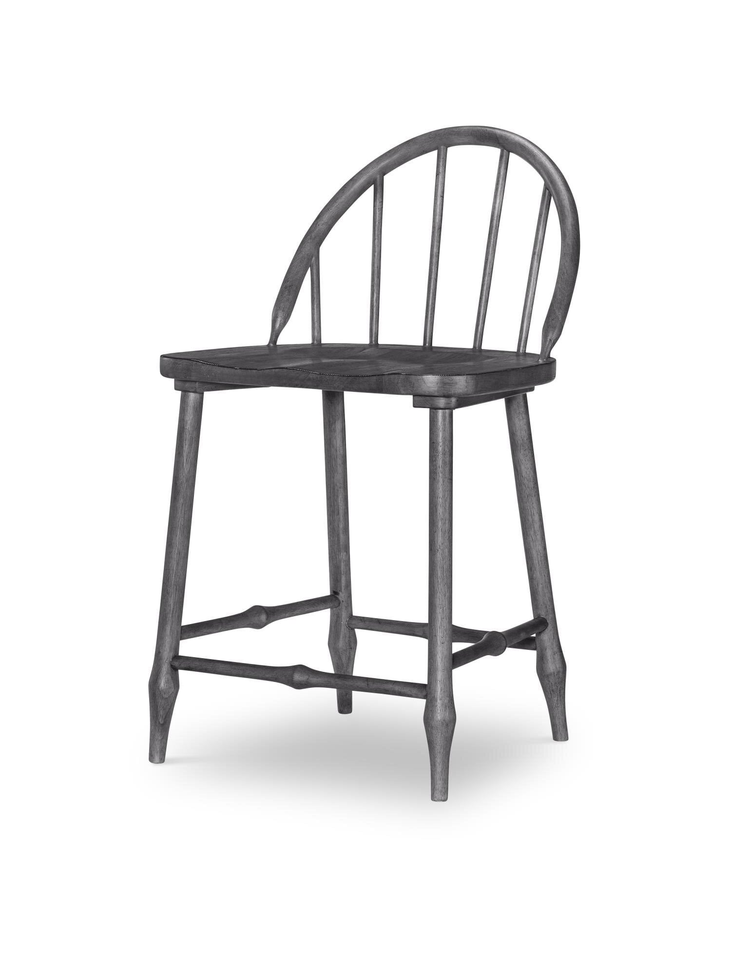 4011_745_S Farmhouse Low Spindle Back Counter Stool | Kettle Black - Image 1