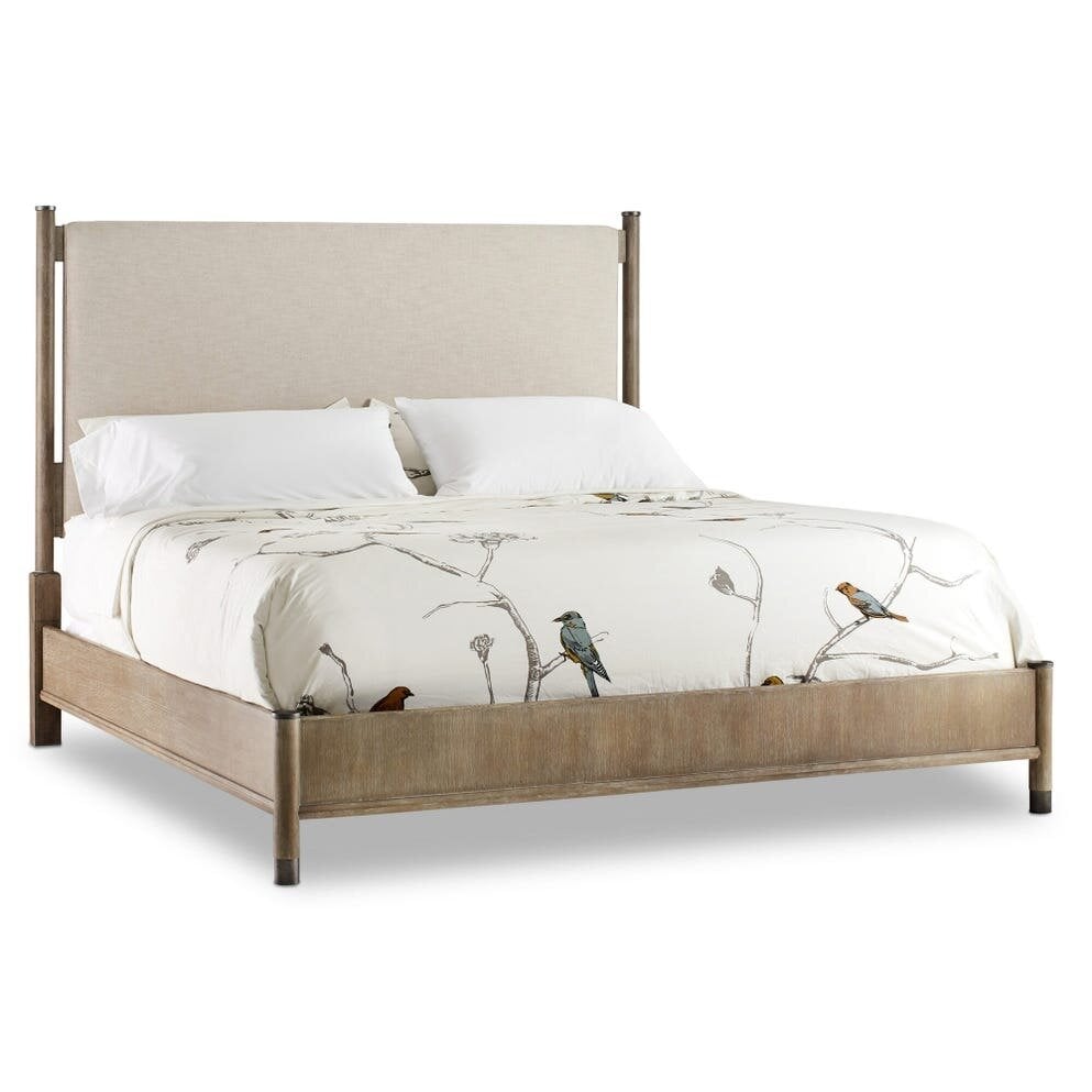 6050_90966_GRY_silo_3 Affinity Upholstered Panel Bed | King - Image 1