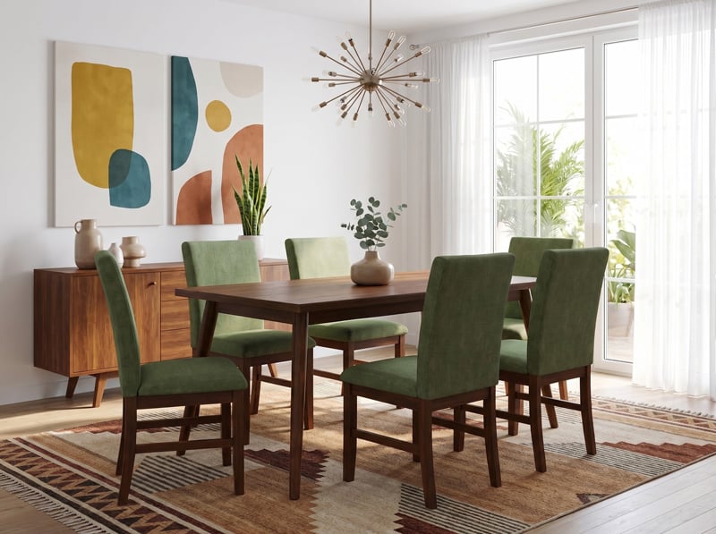7 Piece Melrioux Dining Set ELEWD16550DI Inspire Dining Room Dining Sets Indoor   Mid Century Modern 1