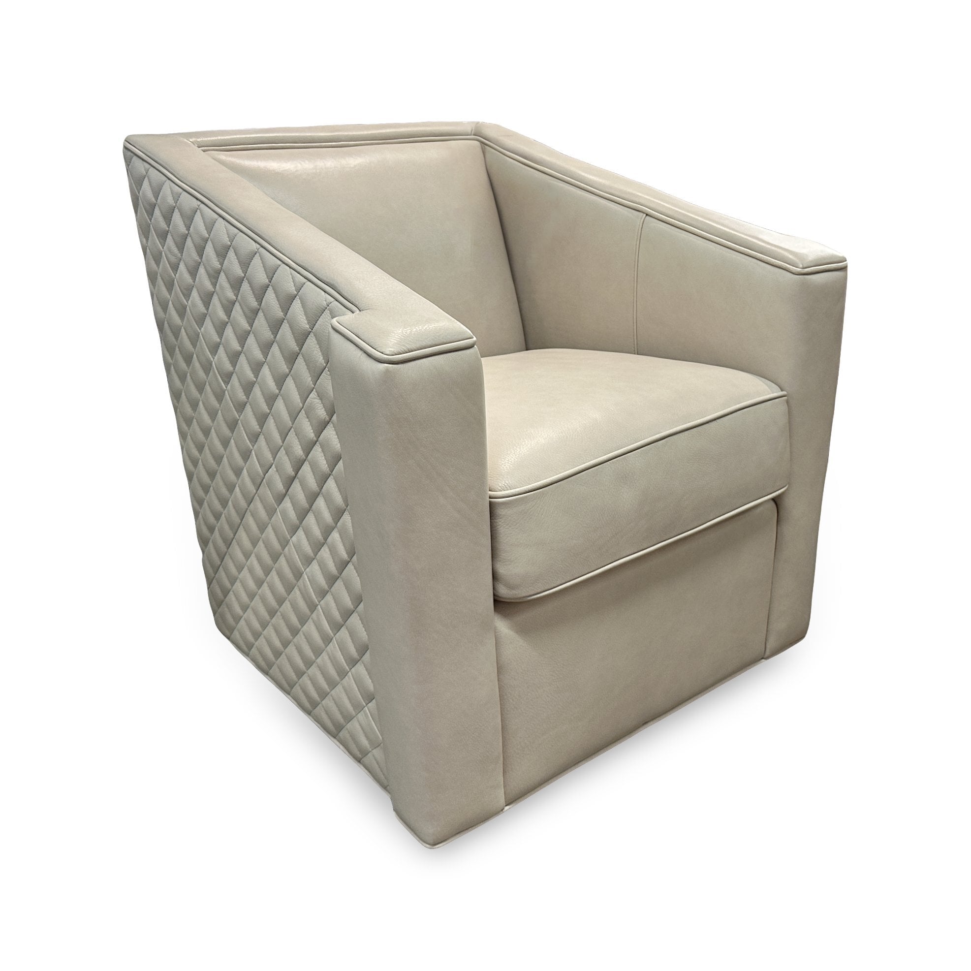 Leather Key Arm Swivel Chair