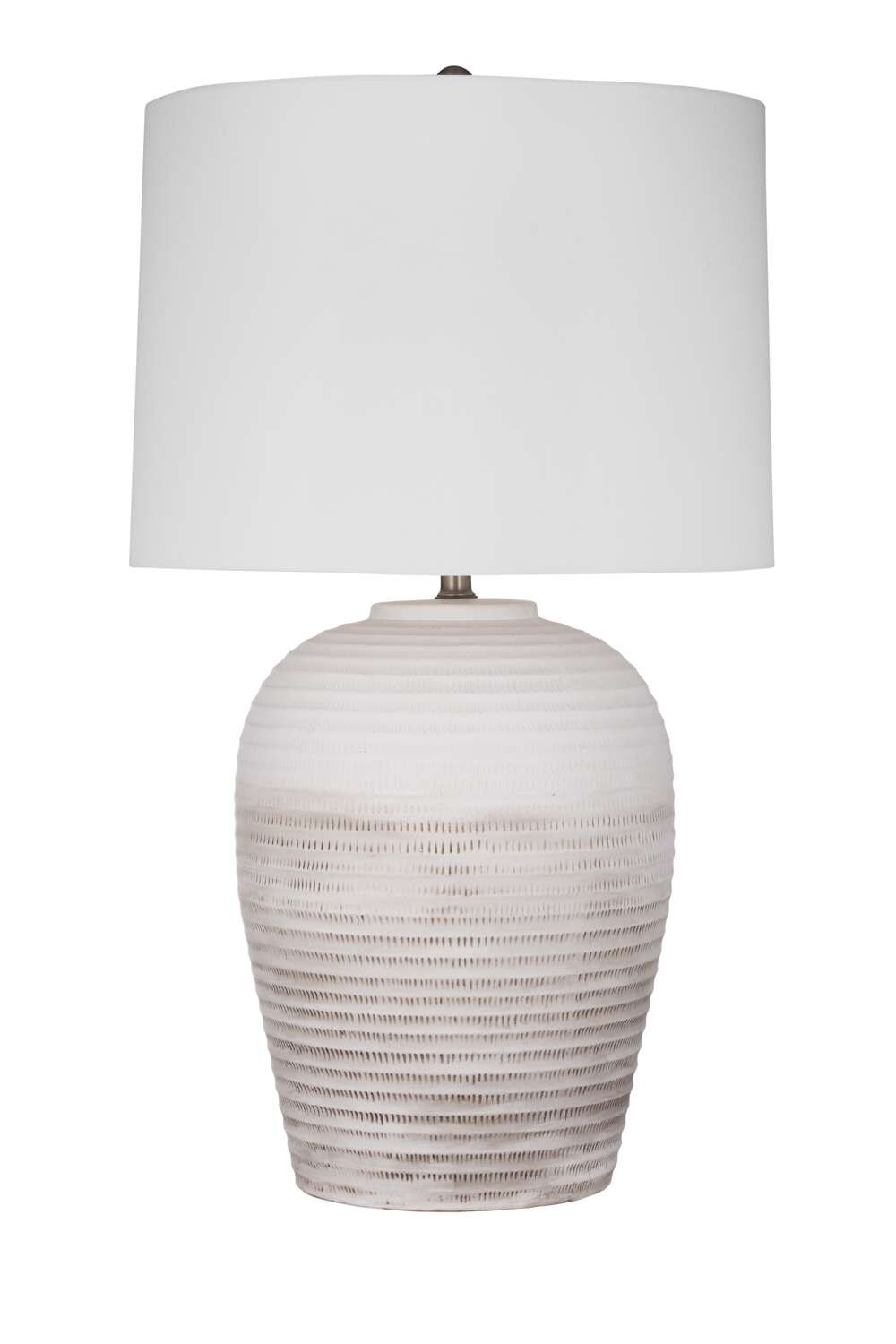 L4576T_b6gla8 Goshen White Ceramic Table Lamp - Image 1
