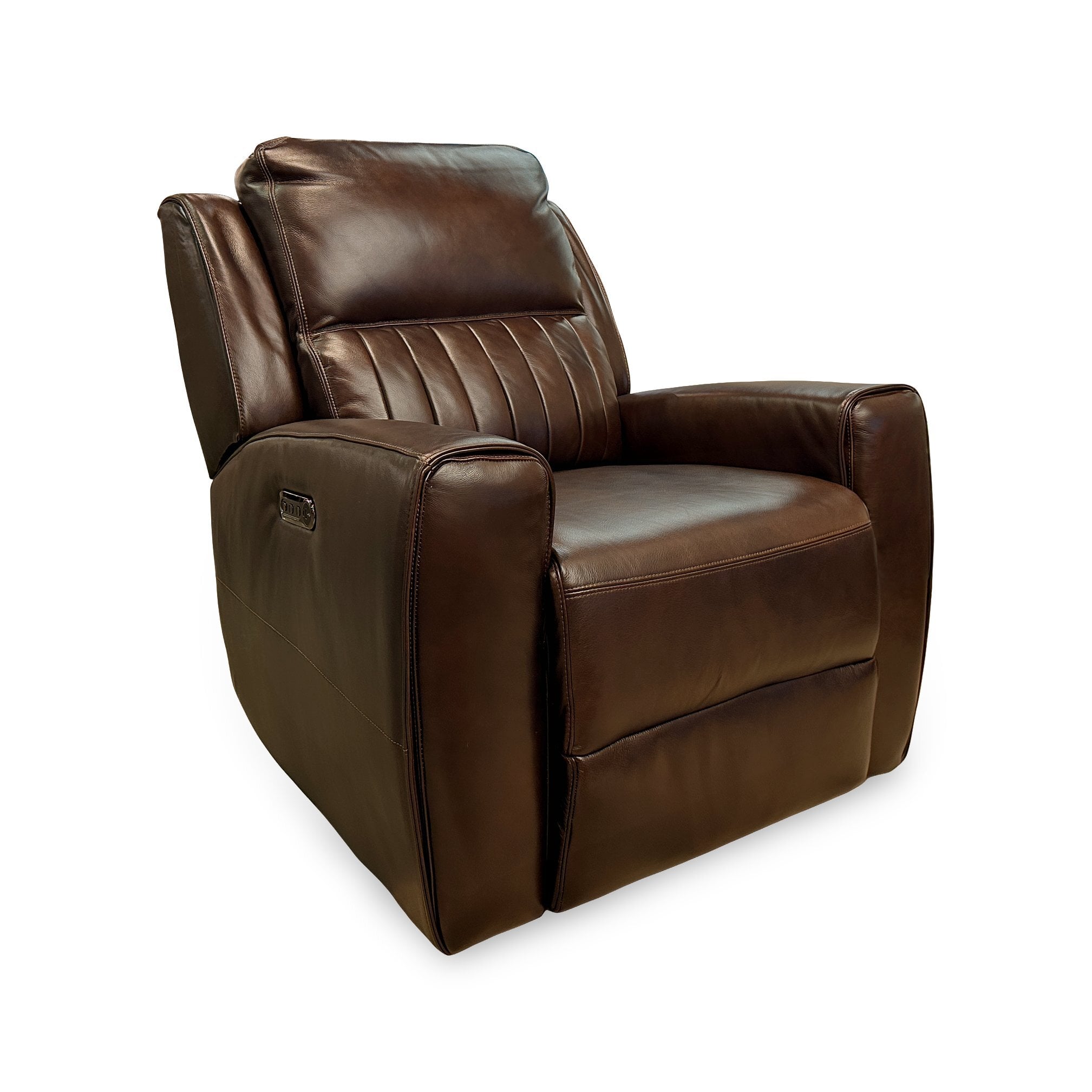 RECRECMF5700 (3) Aberdeen Walnut Powered Leather Recliner - Image 1
