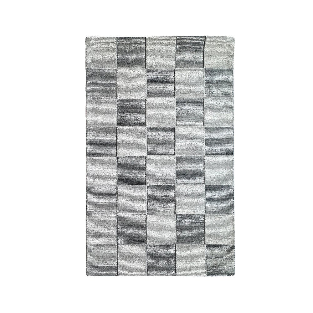 2900-340-R-S-1 Matrix Geometric Natural Wool 7’9″ x 9’6″ Area Rug | Graphite - Image 1