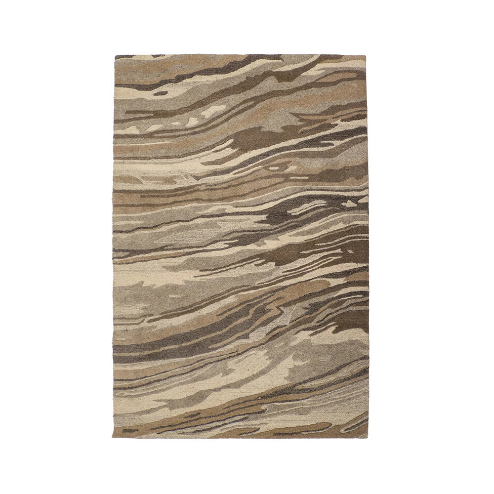 3520-700-R-S-1 Waves Hand-Tufted 7'9" x 9'9" Area Rug | Harbor Clay - Image 1