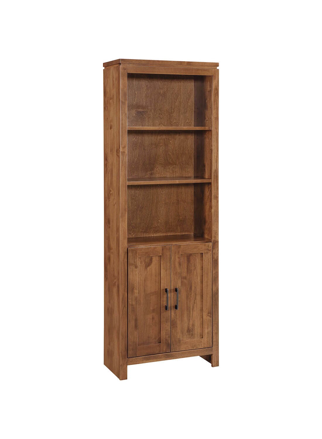 Archbold-Furniture-2-West-Bookcase-24x72-Doors-632472D Modern Tuscan Brown 2-Door 24" Bookcase - Image 1