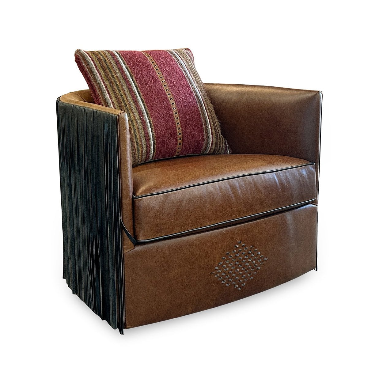 Fringe Leather Swivel Chair