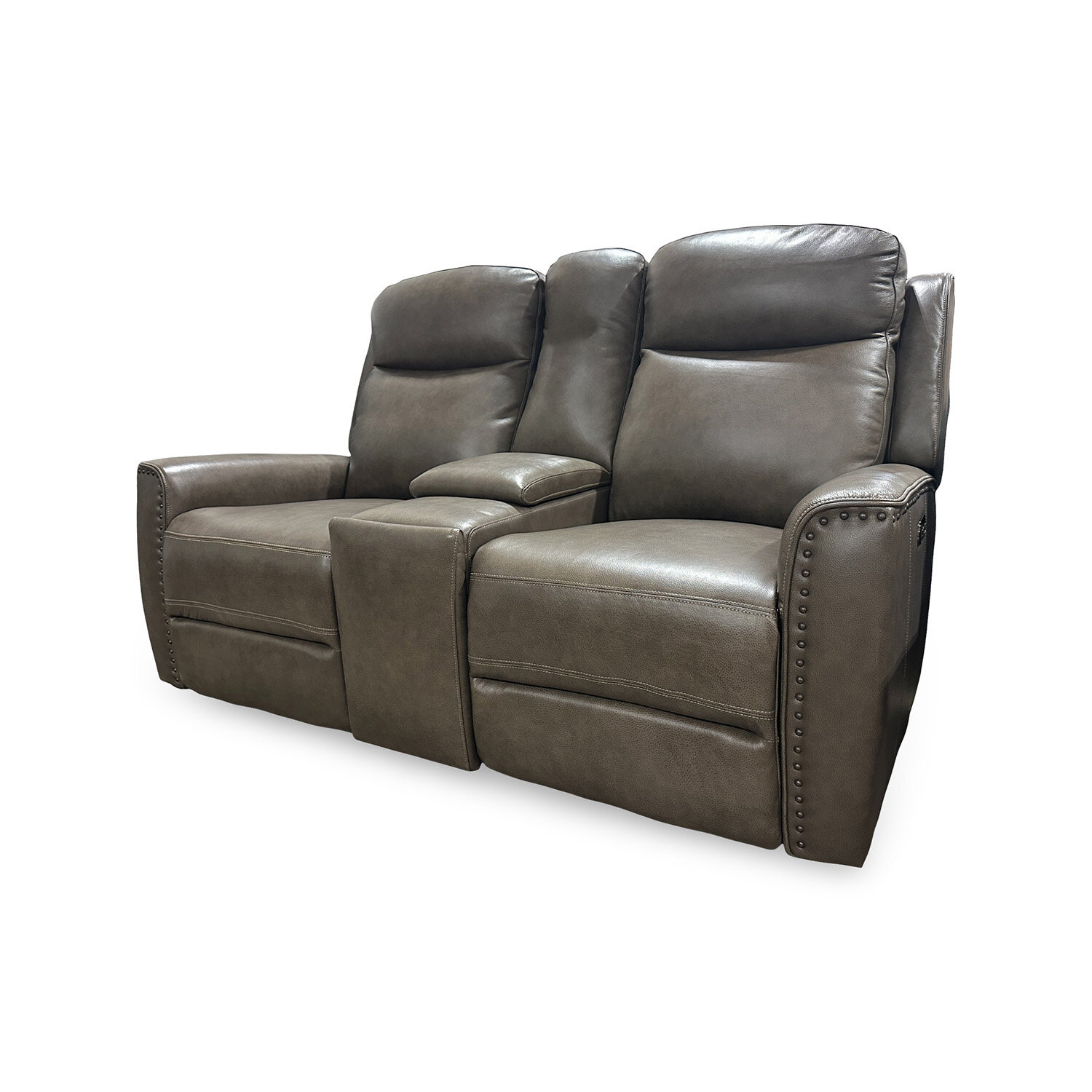 Douglas Duo-Powered Reclining Leather Loveseat