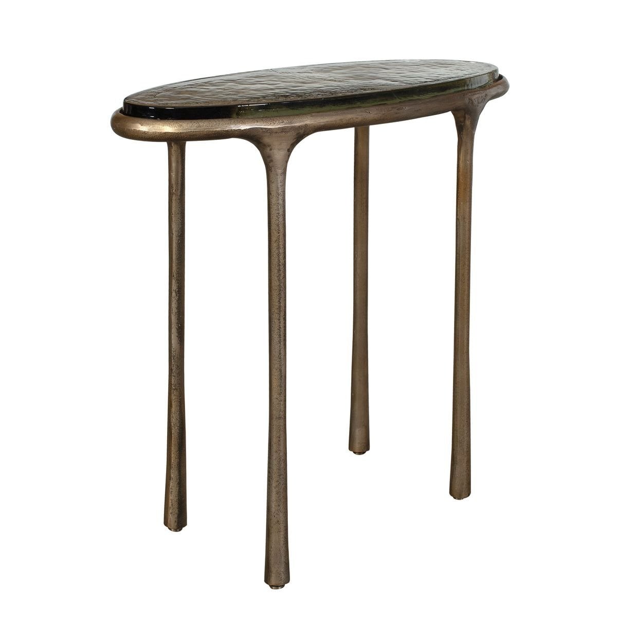 image-product Cast Glass Oval Accent Table - Image 1