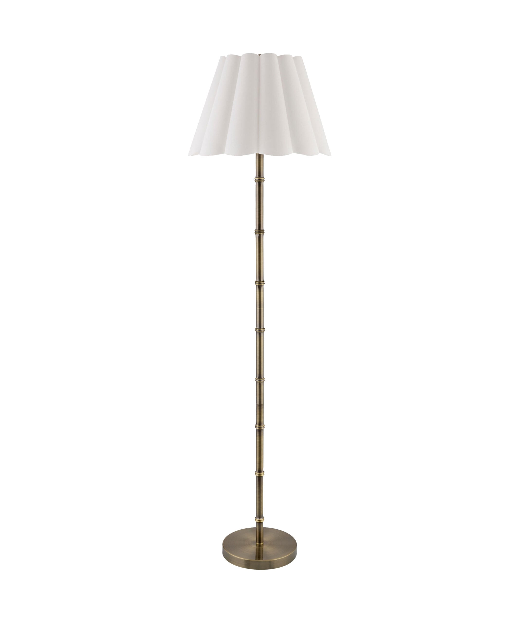 mwi-001 Scalloped Shade Brass Floor Lamp - Image 1